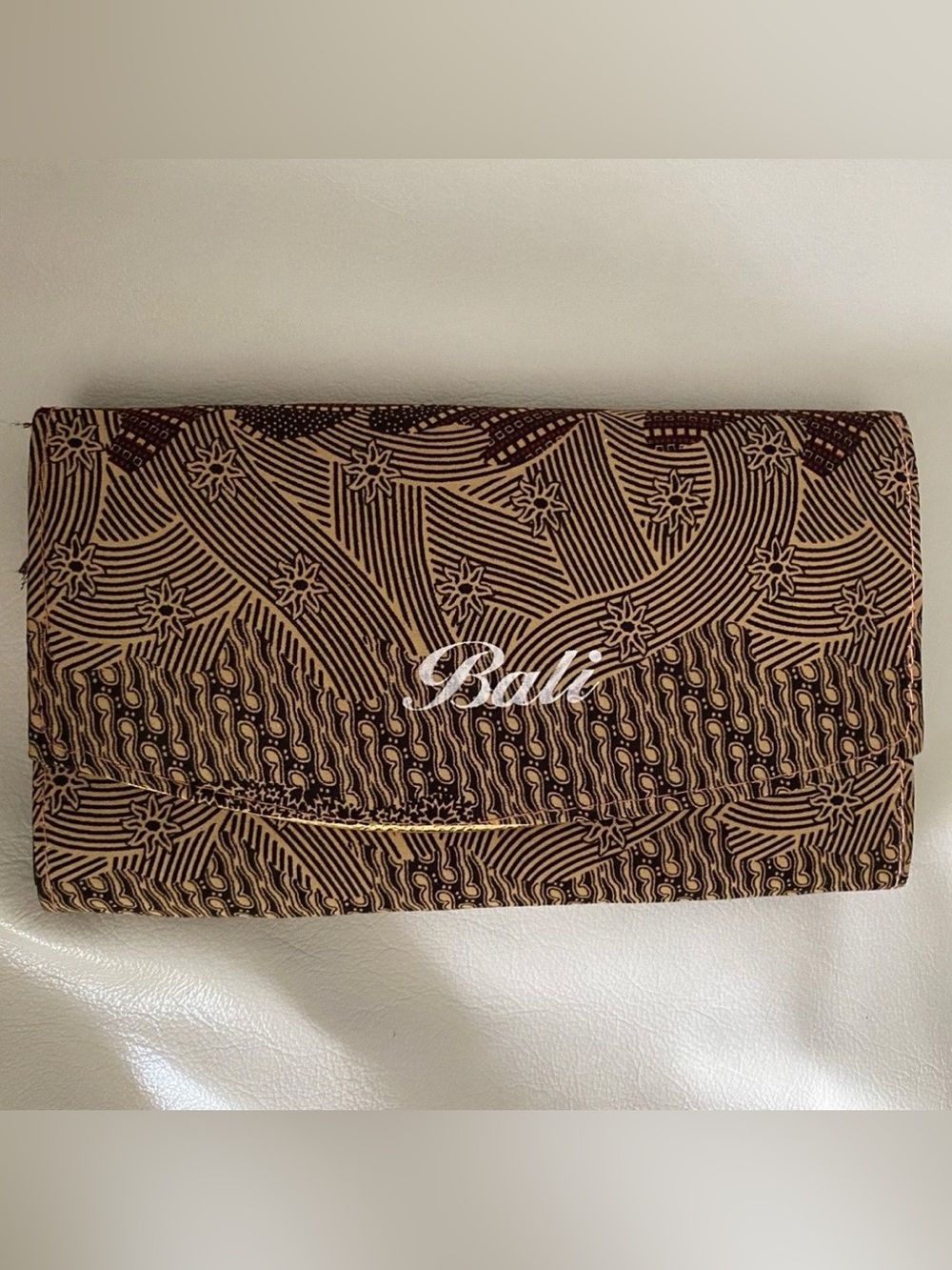 Bali Printed Brown Clutch Bag